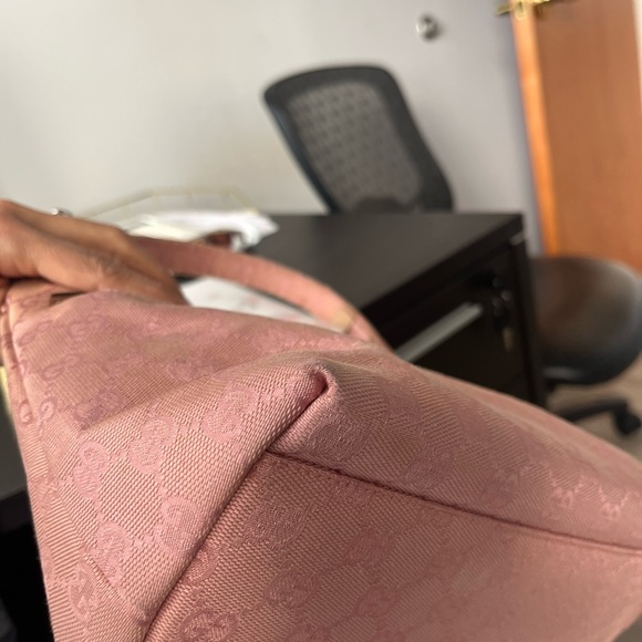 Authentic GUCCI Shoulder HandBag Purse GG Canvas Leather Pink - Picture 6 of 15